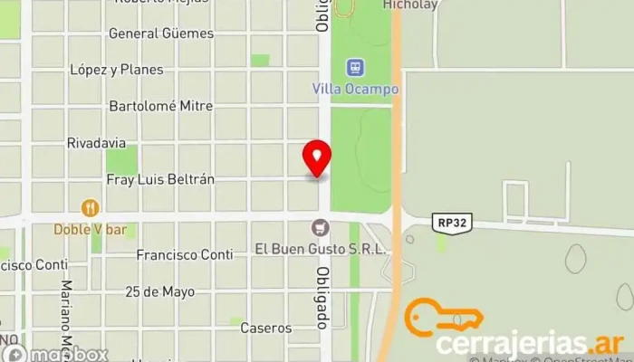 mapa de 24 hs Tienda de alimentación en Villa Ocampo