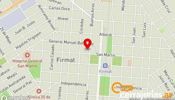 mapa de 2630 Revestimientos Tienda de materiales para la construcción, Tienda de persianas, Tienda de cortinas, Tienda de materiales para suelos, Tienda de alfombras, Tienda de papel tapiz en Firmat