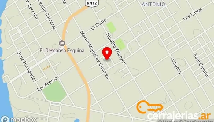 mapa de 𝑯𝒆𝒓𝒓𝒆𝒓𝒊𝒂 𝑴𝒊𝒓𝒂𝒏𝒅𝒂 Herrero, Soldador en Esquina