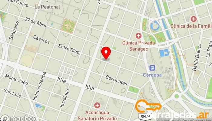 mapa de A Moyano Cerrajeria Las 24 Hs Cerrajero en Córdoba