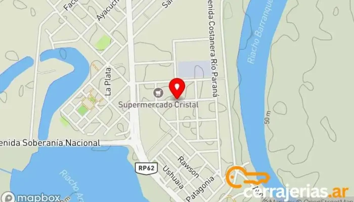 mapa de AB aberturas de aluminio Carpintero en Puerto Vilelas