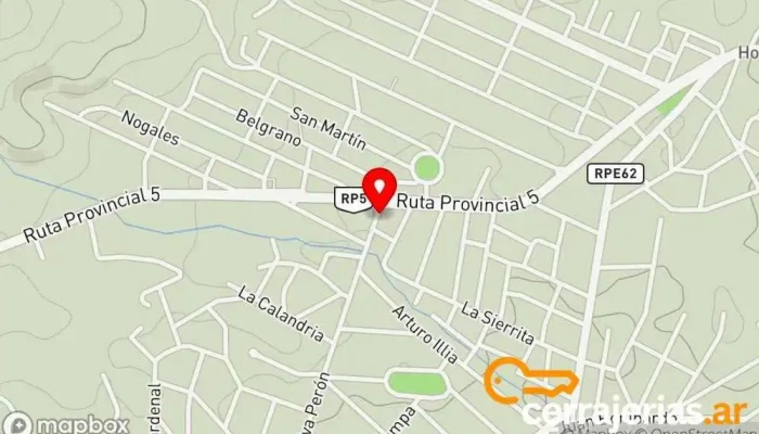 mapa de Abercor Aberturas Tienda de artículos para el hogar, Fábrica de puertas en Villa del Dique