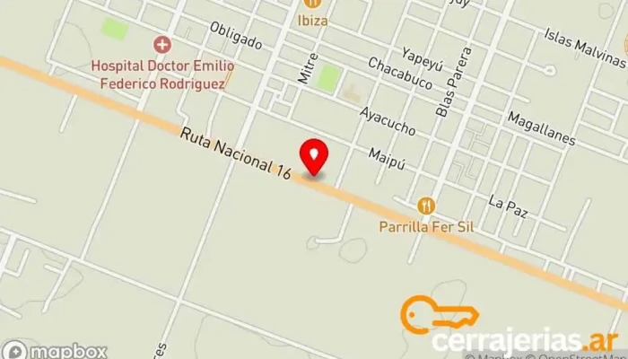 mapa de Abertura J.C S.R.L Fábrica de muebles en Quitilipi