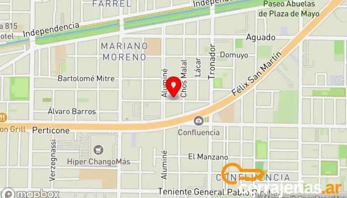 mapa de Aberturas Aguilas del Sur Proveedor de materiales de construcción en Neuquén