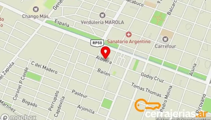 mapa de Aberturas Casiani Comercio en San Martín
