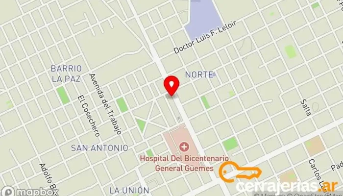 mapa de Aberturas Ceballos Fábrica en Juan José Castelli