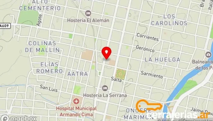mapa de Aberturas Centro  en Cosquín