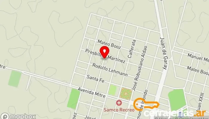 mapa de Aberturas de aluminio ALEX Carpintero en Recreo