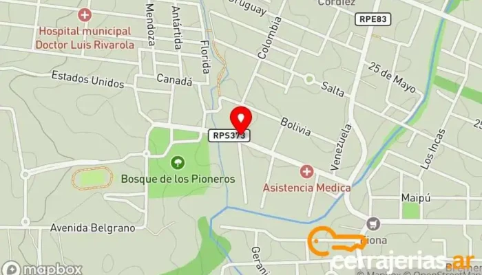 mapa de Aberturas de Aluminio CARI Oficinas de empresa en Villa Gral. Belgrano