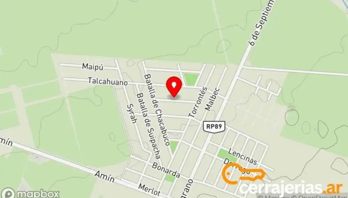 mapa de ABERTURAS DE ALUMINIO GONZALEZ Carpintero en Tupungato