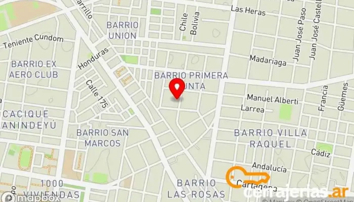 mapa de Aberturas de aluminio m.a Constructor en Corrientes