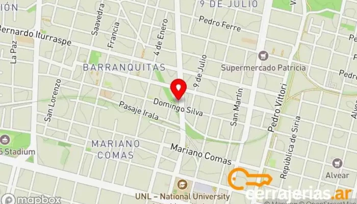 mapa de aberturas de aluminio Fábrica en Santa Fe de la Vera Cruz