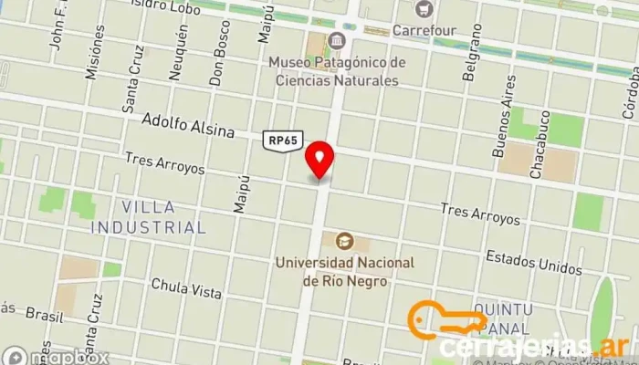 mapa de ABERTURAS EXPRESS de Fabersur Proveedor de marcos de aluminio en Gral. Roca