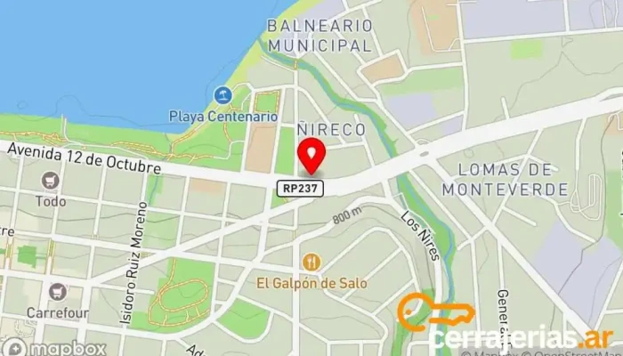 mapa de Aberturas F.U.D.A. Tienda de muebles en San Carlos de Bariloche