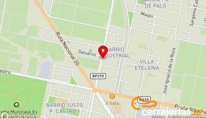 mapa de ABERTURAS GOMEZ Proveedor de puertas, Tienda de cortinas, Proveedor de ventanas en Caucete