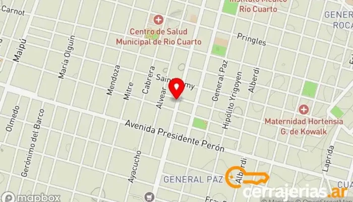 mapa de Aberturas Imperio Proveedor de puertas para garaje en Río Cuarto
