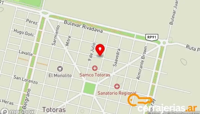 mapa de Aberturas Imsand Comercio en Totoras