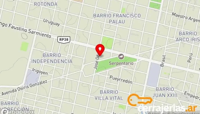 mapa de Aberturas la estación Carpintero en Goya