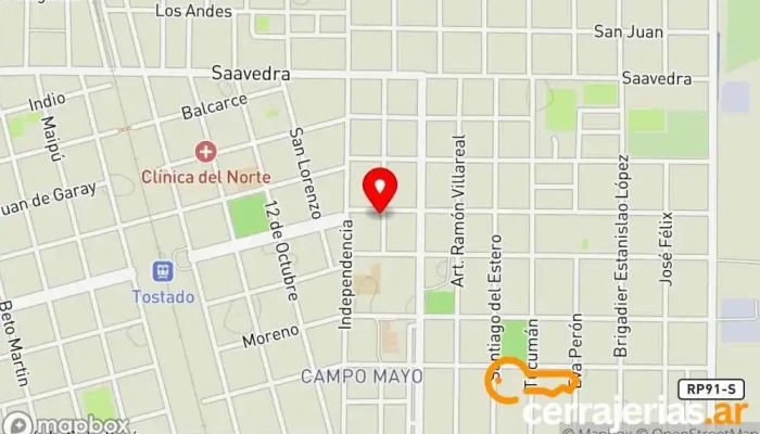 mapa de Aberturas La Primera Centro comercial en Tostado