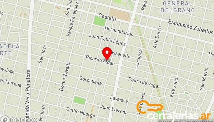 mapa de Aberturas Lufran Cerrajero en Santa Fe de la Vera Cruz