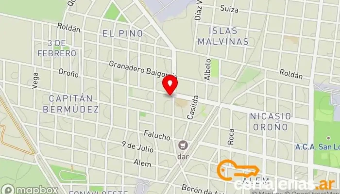 mapa de Aberturas Oroño Proveedor de puertas en San Lorenzo