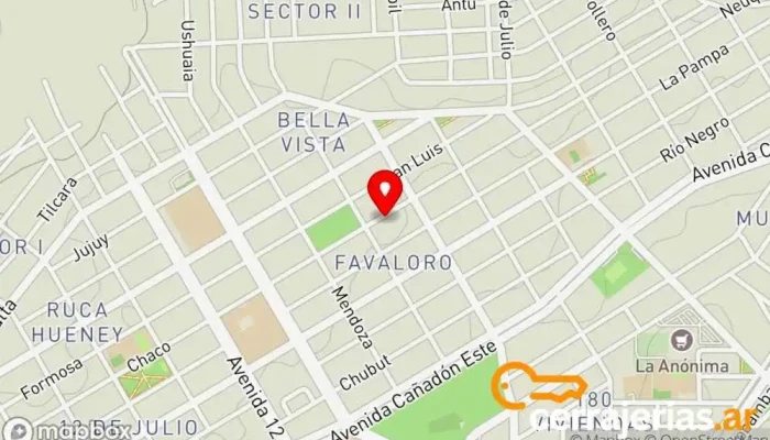 mapa de Aberturas Patagonicas Proveedor de ventanas en Zapala