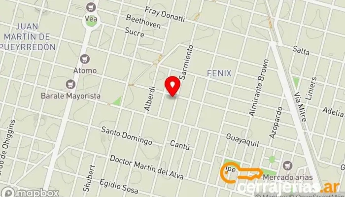 mapa de Aberturas PH - Sucursal Sarmiento Tienda de accesorios para ventanas en Río Cuarto
