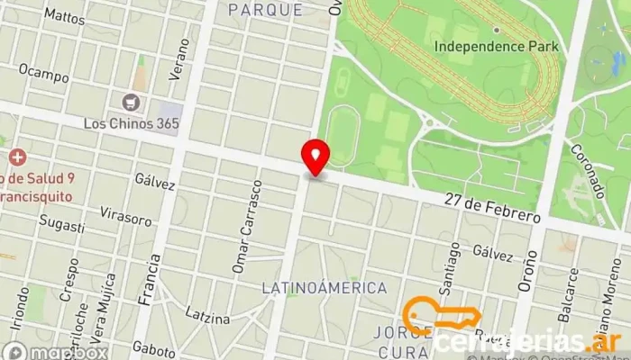 mapa de ABERTURAS PIZZAROTTI Proveedor de puertas para garaje, Taller de instalación de puertas y ventanas, Proveedor de ventanas en Rosario