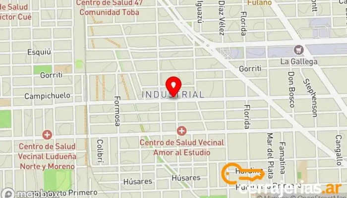 mapa de Aberturas Raffagnini Fábrica de puertas en Rosario