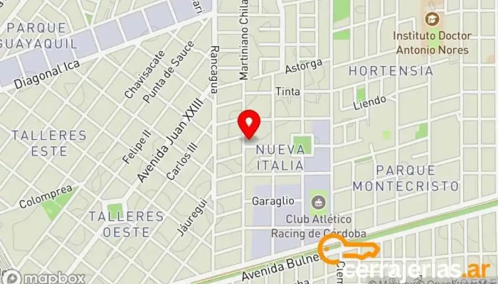 mapa de Aberturas Santa Rita Fábrica de puertas, Herrero en Córdoba