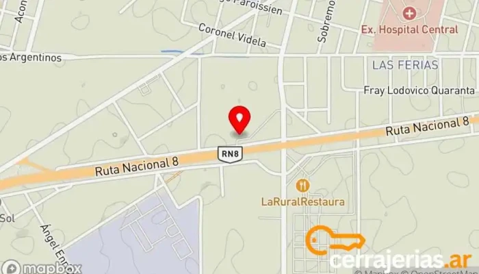 mapa de ABERTURAS VENTUS S.A Fábrica en Río Cuarto