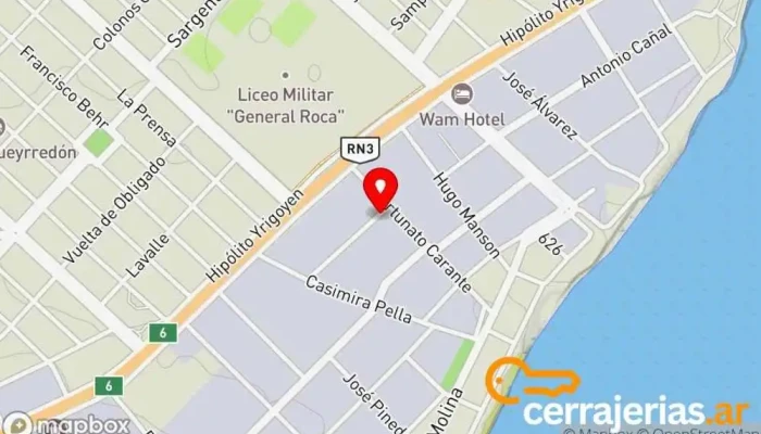 mapa de Adasar SRL Ferretería en U9000 Comodoro Rivadavia