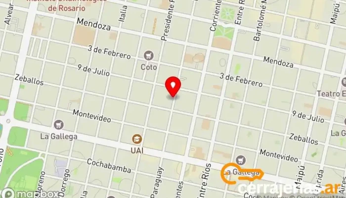 mapa de Alberto Vespa Cerrajeria Cerrajero en Rosario