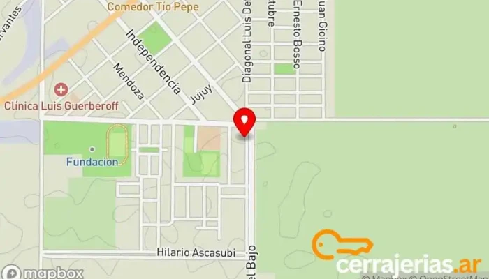 mapa de Alfa Y Omega Aberturas De Aluminio Fábrica de puertas en Pozo del Molle