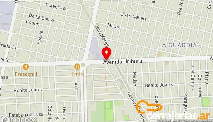 mapa de Alfani E Hijos Proveedor de puertas, Proveedor de ventanas en Rosario