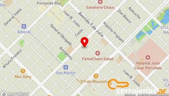 mapa de Alka Distribuidora SRL Empresa de suministros industriales, Proveedor de repuestos de electrodomésticos en Resistencia