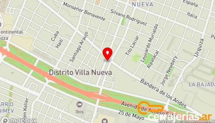 mapa de ALOFA ABERTURAS Carpintería en Guaymallén
