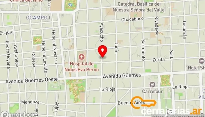 mapa de Alquiler Céntrico Catamarca Holiday apartment rental en de Catamarca