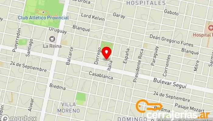 mapa de Alubert Aberturas Servicio de instalación de ventanas, Proveedor de marcos de aluminio, Ventana de aluminio, Tienda de persianas en Rosario