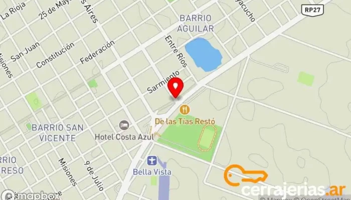 mapa de Alumcristal carpintería en aluminio Tienda de cristales en Bella Vista