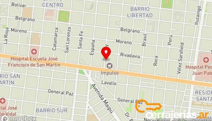 mapa de Alumin Aberturas de Aluminio Tienda de accesorios para ventanas en Corrientes