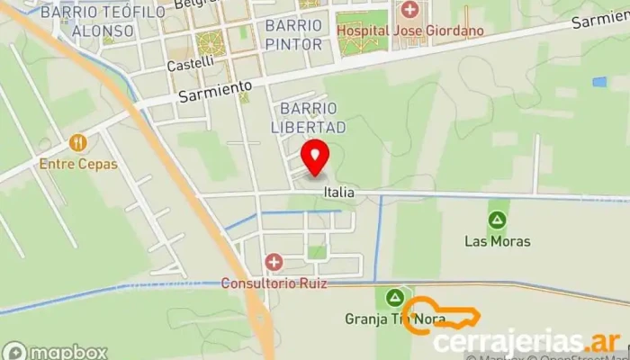 mapa de ALUNOR ABERTURAS EN ALUMINIO Carpintería en Albardón