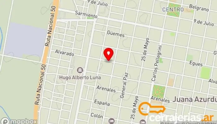 mapa de Alvarado Cerrajero en San Ramon de la Nueva Oran