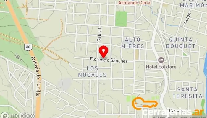 mapa de Ancla Maderas Fábrica en Cosquín
