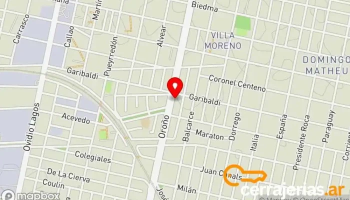 mapa de Anselmi Hnos. S.R.L. Proveedor de puertas, Tienda de materiales para la construcción en NJB