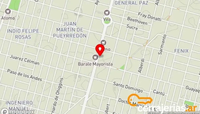 mapa de AR Aberturas Fábrica en Río Cuarto