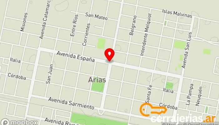 mapa de Arias  en Arias
