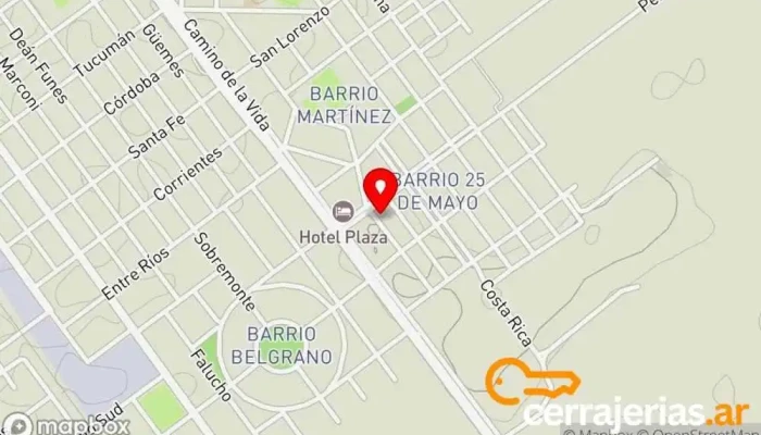 mapa de Armar Habitar construcción de cabañas de troncos Empresa de construcción, Fabricante de casas de madera en Río Segundo