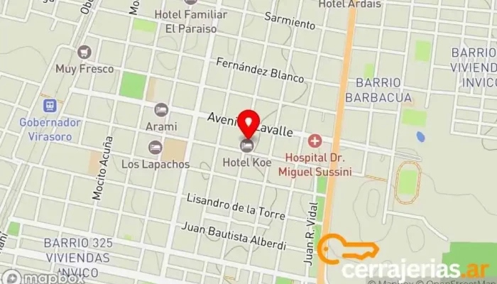 mapa de ARNDT Aberturas y Hogar Proveedor de puertas en Gdor. Virasoro