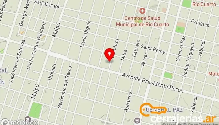 mapa de Auto Spa. Servicio de lavado de coches en Río Cuarto